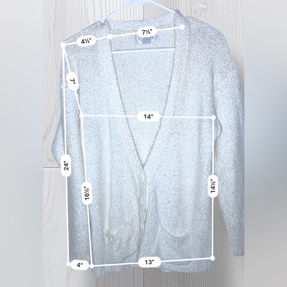 WYE OAKS Women’s Cozy White Button Up Knit Cardigan - Picture 7 of 9